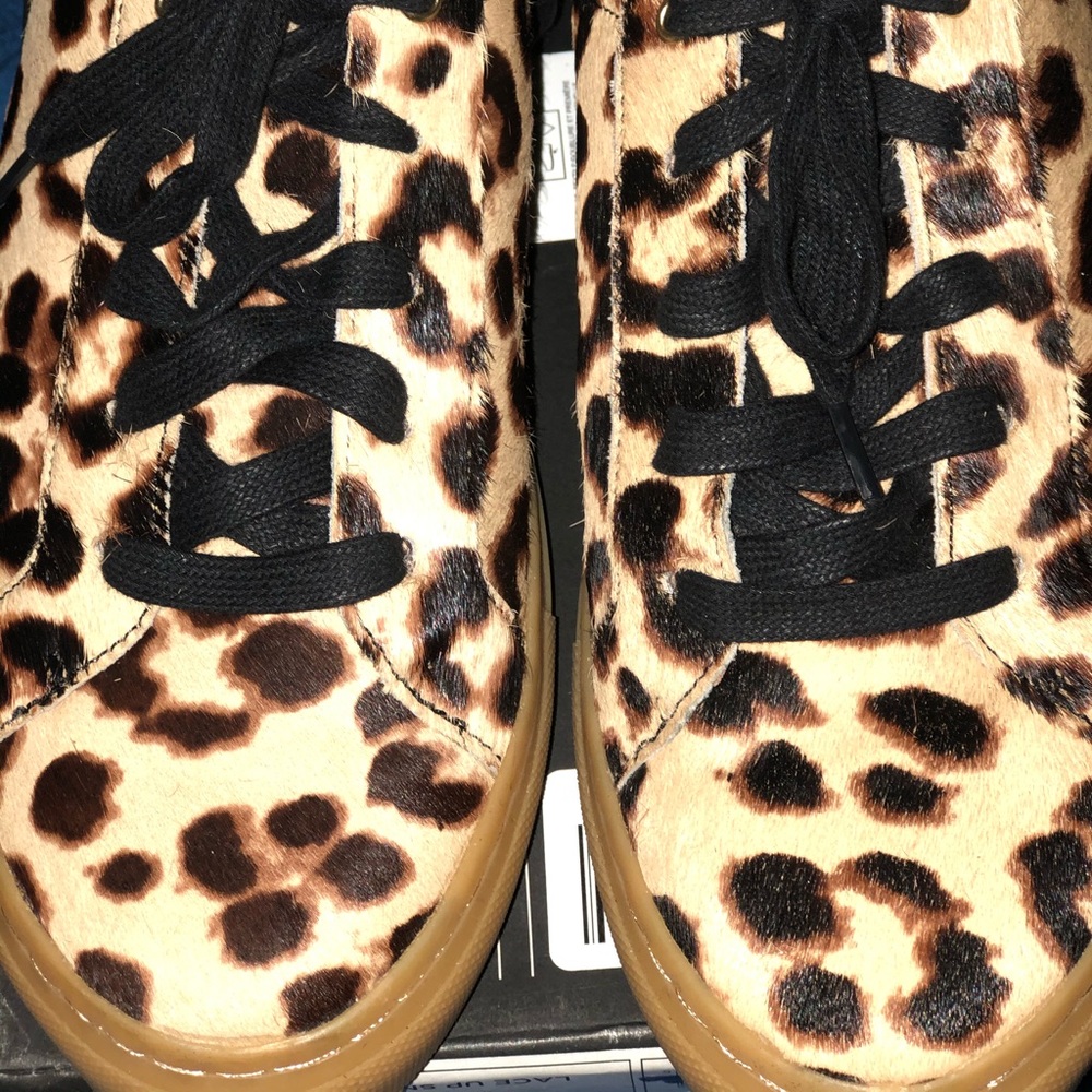 Banana Republic lace up sneakers- leopard print